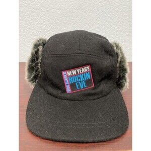 APOLLO USA Hat Trapper Fitted Mens One Size Black New Year's Rockin Eve Fur